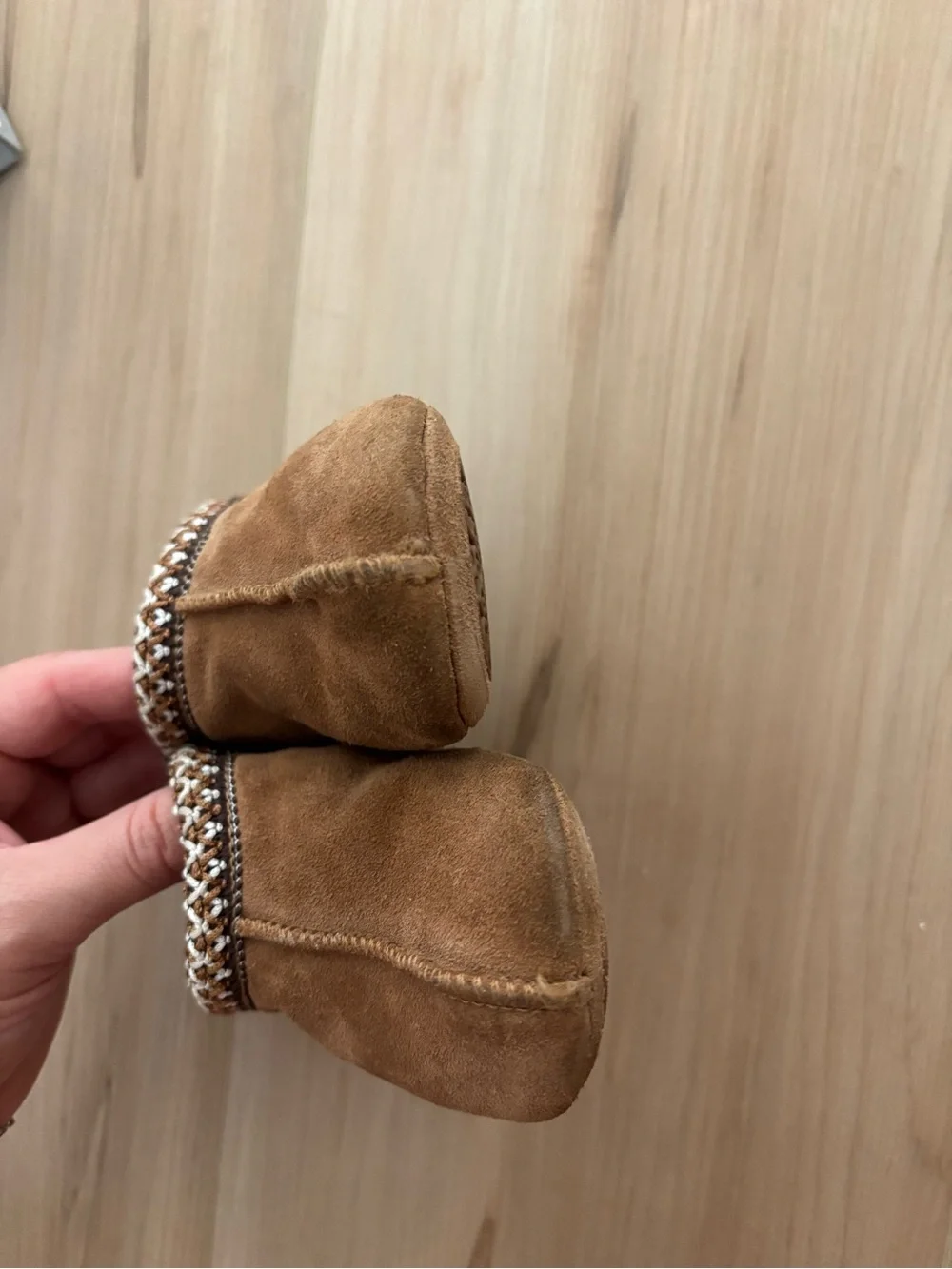 UGG Chestnut Baby Moccasins with Sheepskin Trim